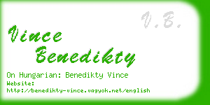 vince benedikty business card